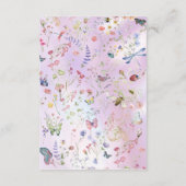 野エレガント花お洒落ピンク エンクロージャーカード (裏面)