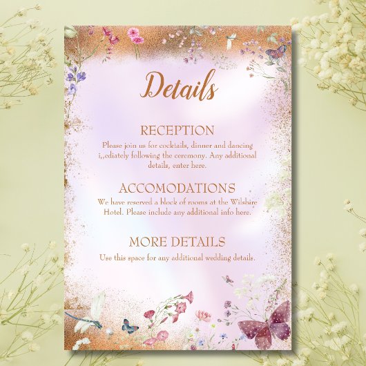 野エレガント花お洒落ピンク エンクロージャーカード