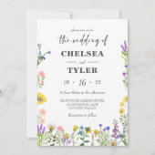 野エレガント花かわいらし野フローラ結婚ズ 招待状 (正面)