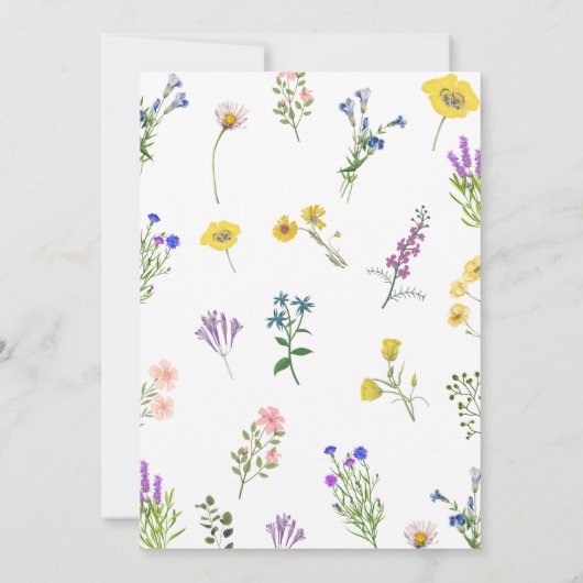 野エレガント花かわいらし野フローラ結婚ズ 招待状 (裏面)