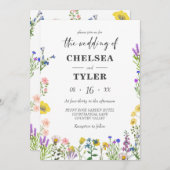 野エレガント花かわいらし野フローラ結婚ズ 招待状 (正面/裏面)