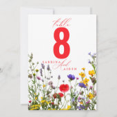 野エレガント花が咲く結婚テーブル番号 (裏面)