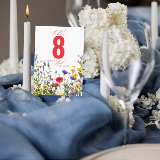 野エレガント花が咲く結婚テーブル番号