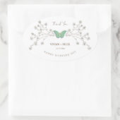 野エレガント花と蝶 楕円形シール (バッグ)