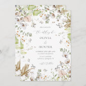 野エレガント花の書結婚道 招待状 (正面/裏面)