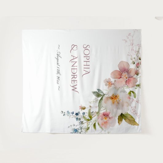 野エレガント花の結婚タペストリー タペストリー (正面(横))