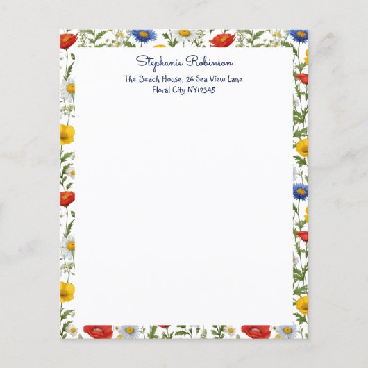 野エレガント花カラフルフローラ縁ど紙 (正面)