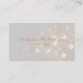 野エレガント花グレー 名刺 (正面)