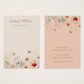 野エレガント花ジュエリーイヤリング表示カード (正面&裏面)