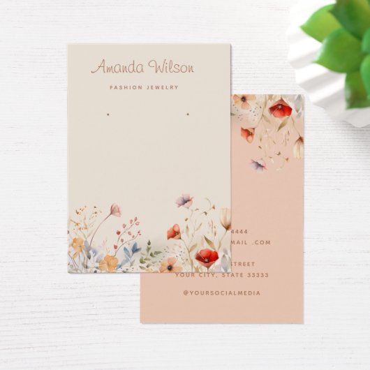 野エレガント花ジュエリーイヤリング表示カード (デスク)