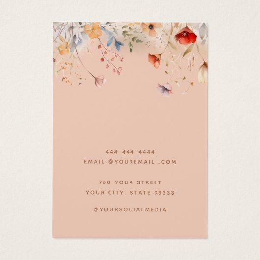 野エレガント花ジュエリーイヤリング表示カード (裏面)