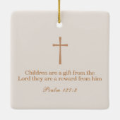 野エレガント花バプテスマ/《キリスト教》洗礼式や命名式形見 セラミックオーナメント (裏面)