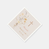 野エレガント花バプテスマ スタンダードカクテルナプキン (角)