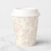 野エレガント花バラ赤面ピンク結婚ズ 紙コップ (裏面)