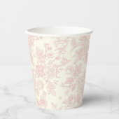 野エレガント花バラ赤面ピンク結婚ズ 紙コップ (正面)
