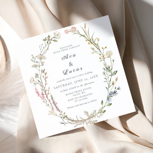 野エレガント花フローラの結婚庭の緑 招待状