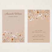 野エレガント花フローライヤリング表示カード (正面&裏面)