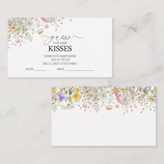 野エレガント花フローラブライダルシャワー囲い  エンクロージャーカード (正面/裏面)