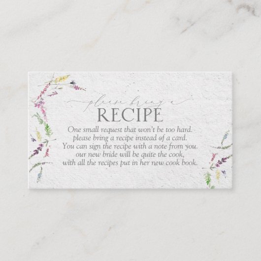 野エレガント花フローラレシピ エンクロージャーカード (正面)