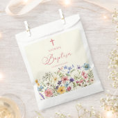 野エレガント花フローラ洗礼 フェイバーバッグ (クリップ留めされた状態)