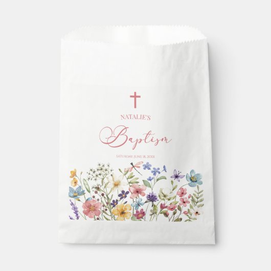 野エレガント花フローラ洗礼 フェイバーバッグ (正面)