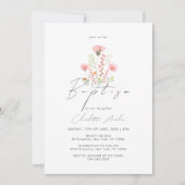 野エレガント花フローラ洗礼 招待状 (正面)