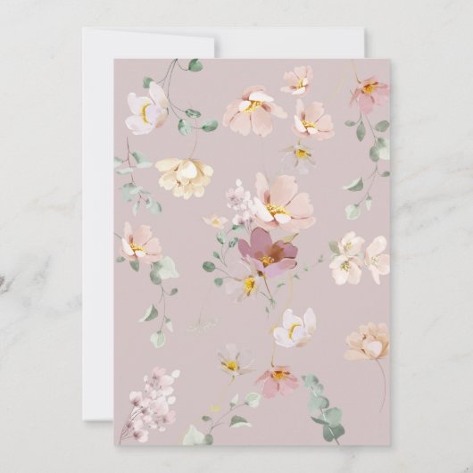 野エレガント花ブライダルシャワー 招待状 (裏面)