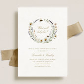 野エレガント花ベビー性発現パーティー 招待状