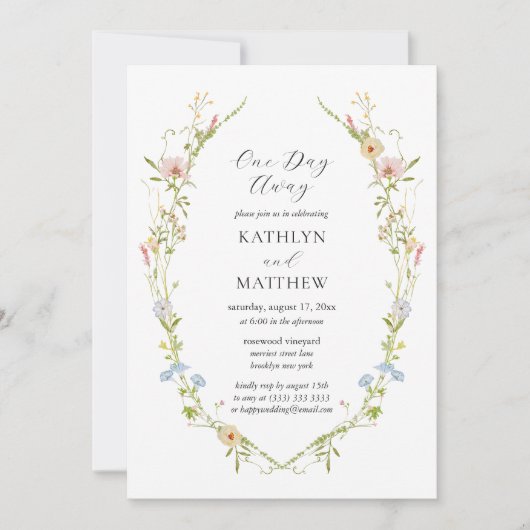 野エレガント花モダンフローラ1日遠くに 招待状 (正面)