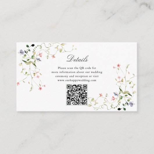 野エレガント花モダン園フローラ結婚のQR エンクロージャーカード (正面)