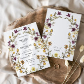 野エレガント花モダン結婚フローラ 招待状