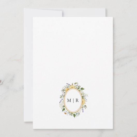 野エレガント花ヴィンテージ結婚フローラ 招待状 (裏面)