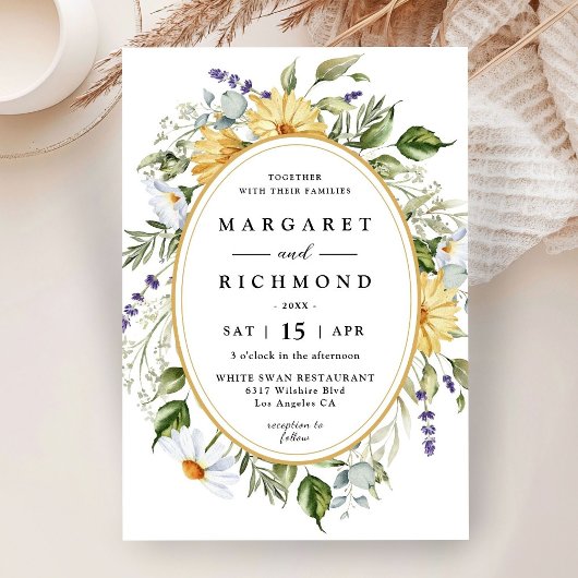 野エレガント花ヴィンテージ結婚フローラ 招待状