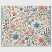 野エレガント花模様の包装紙 ラッピングペーパー (フラット)