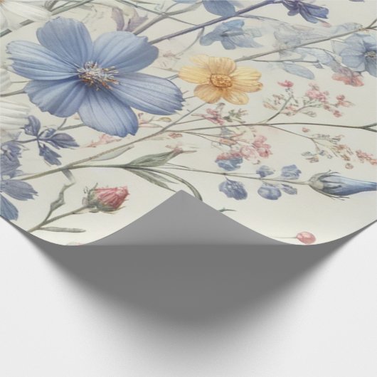 野エレガント花模様の包装紙 ラッピングペーパー (角)