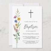 野エレガント花洗礼 招待状 (正面)