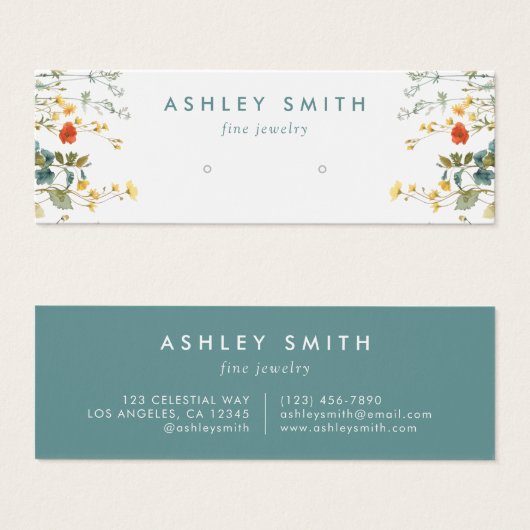 野エレガント花畑イヤリング表示カード (正面&裏面)