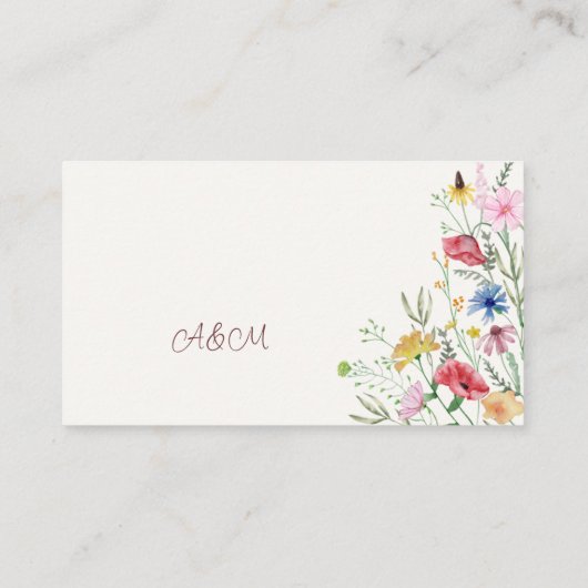 野エレガント花結婚の囲いカード エンクロージャーカード (裏面)