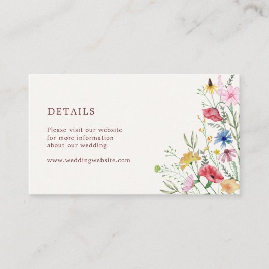 野エレガント花結婚の囲いカード エンクロージャーカード (正面)