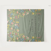 野エレガント花結婚の背景 タペストリー (正面(横))