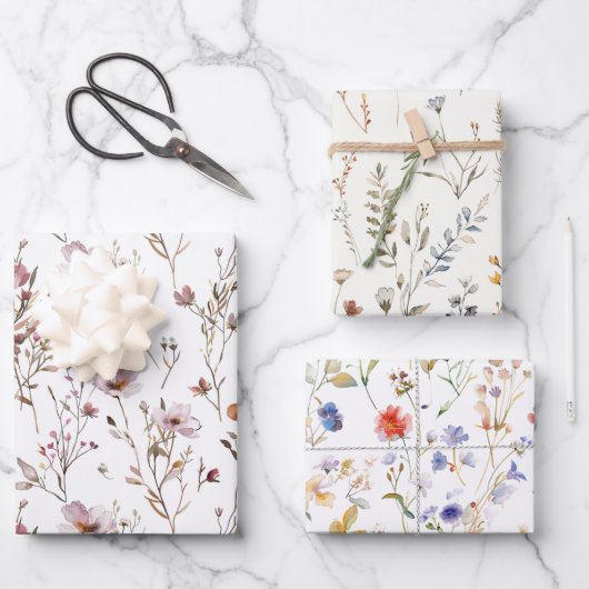 野エレガント花結婚の贈り物 ラッピングペーパーシート (正面)