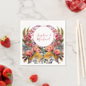 野エレガント花結婚の スタンダードカクテルナプキン (インサイチュ)