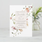 野エレガント花結婚式招待状 招待状 (スタンド正面)