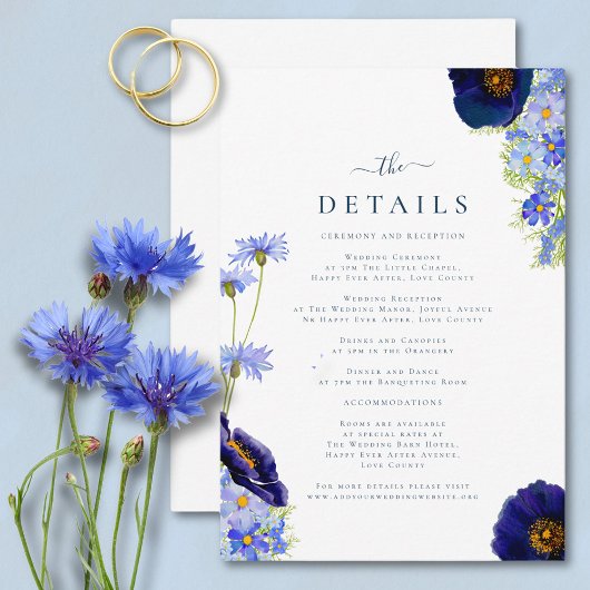 野エレガント花結婚詳細 エンクロージャーカード