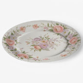 野エレガント花花結婚柄 ペーパープレート (アングル)