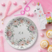 野エレガント花花結婚柄 ペーパープレート (パーティー)