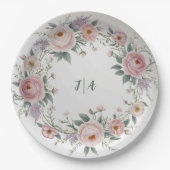 野エレガント花花結婚柄 ペーパープレート (正面)