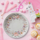 野エレガント花花結婚柄 ペーパープレート (パーティー)