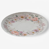 野エレガント花花結婚柄 ペーパープレート (アングル)