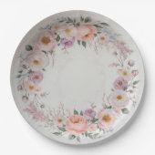 野エレガント花花結婚柄 ペーパープレート (正面)
